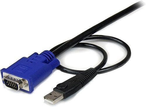 3m Startech 2-in-1 Ultra Thin USB and VGA KVM Switch Cable for Startech KVM