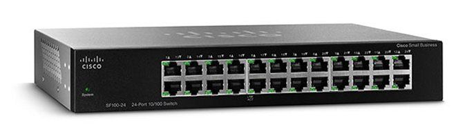 Cisco Cisco Sf 100-24 24-Port 10/100 Mbps de Switch Qos 19 " Rack Mount SR224T-EU New 