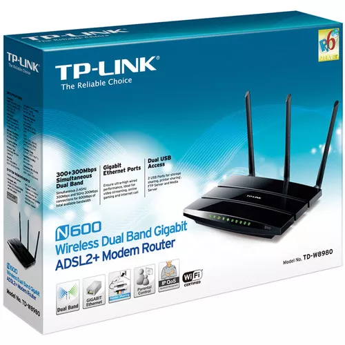 bue makeup dis TP-Link N600 Wireless Dual Band Gigabit ADSL2+ Modem Router