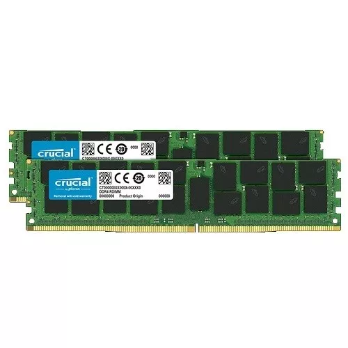 Crucial 32GB Kit 16GBx2 DDR3/DDR3L-1600 MT/s PC3-12800 DR x4 RDIMM