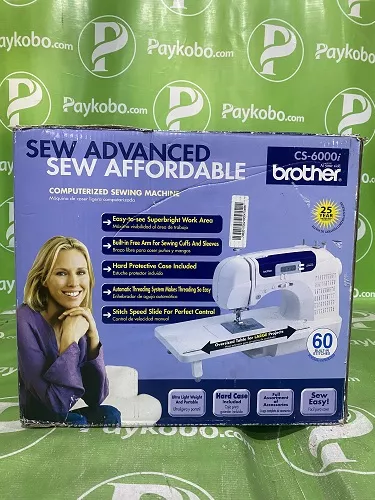 Brother CS6000i Feature-Rich Sewing Machine With 60 Built-In Stitches, 7  styles of 1-Step Auto-Size Buttonholes, Quilting Table, and Hard Cover
