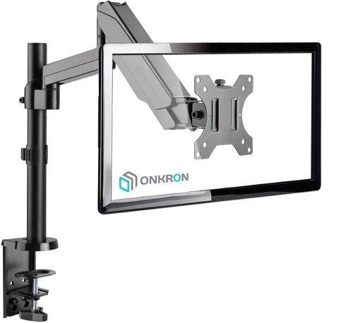 Onkron Dual Monitor Arm For 13-32 Inch Screens Up To 17.6 Lbs Each -  Monitor Mounts For 2 Monitors - Dual Computer Monitor Stand For Desk, Vesa  75x75 100x100, Adjustable Gas Spring Desk Mount, Black