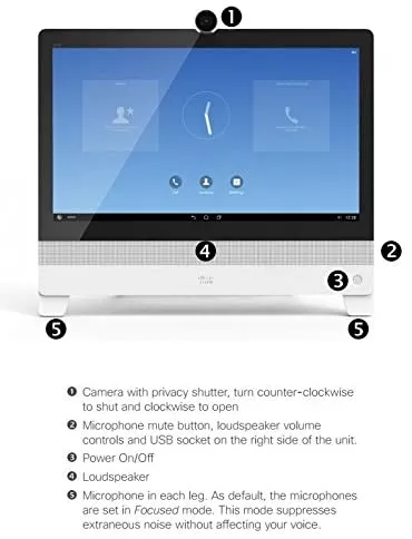 Cisco DX80 CP-DX80-K9-23-inch Telepresence Touchscreen Desktop