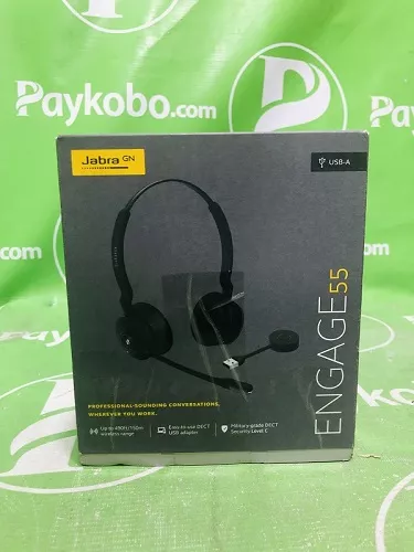 Jabra Engage 55 Convertible Wireless Headset with Ear Hook, Headband &  Neckband, Link 400 USB-A DECT Adapter – Noise-Cancelling Micrphone,  Extensive