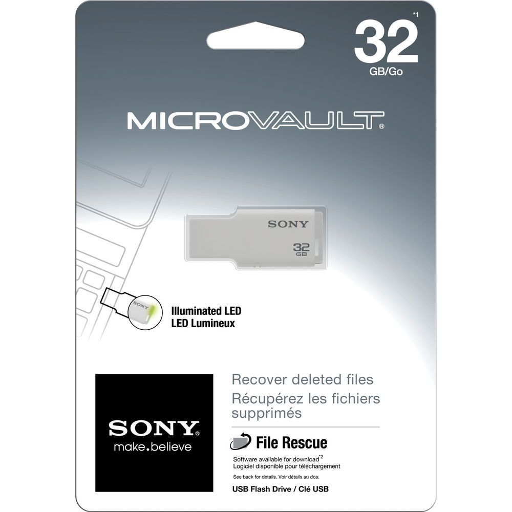 Una vez más emulsión Probablemente Sony 32GB Micro Vault USM-M USB Flash Drive (White)